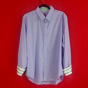 Robert Graham Lavender Long Sleeve Shirt with Green-Trim Cuffs, price is firm